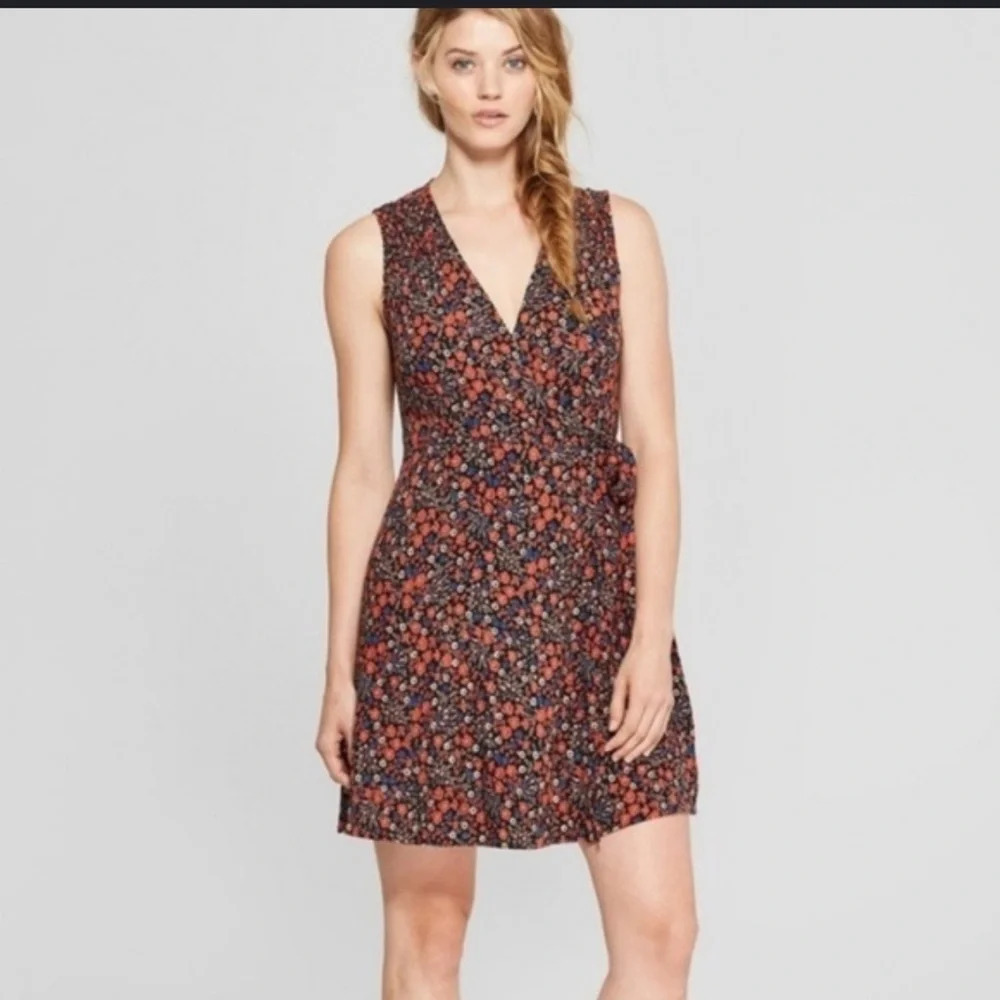 Universal Thread floral sleeveless wrap mini dress